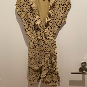 Aritzia leopard wrap dress
